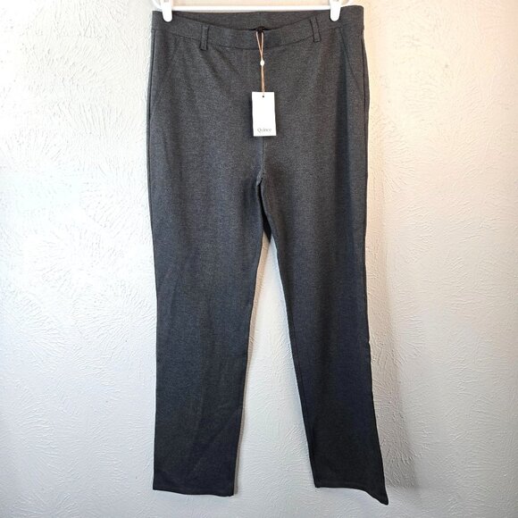 Quince Ponte Stretch Pants XL Gray Straight Leg High Waisted Minimalist Trousers - Picture 1 of 12